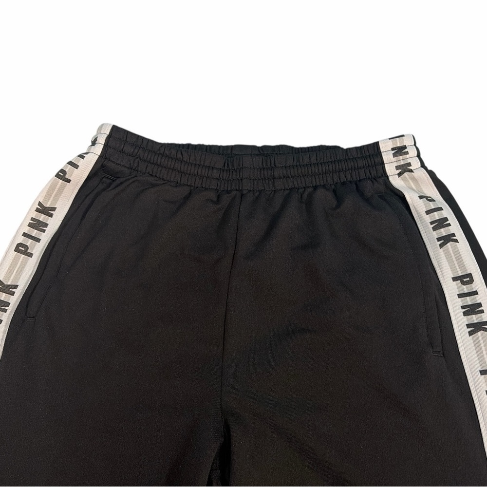 PINK Ultimate Leggings UY2K track pant Black snap side Logo wide leg pocket L - Picture 5 of 14